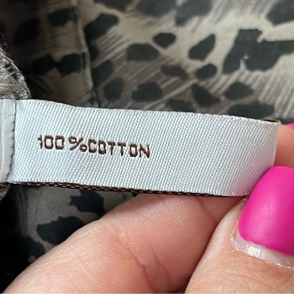 Cloth & STONE Animal Print False Wrap Skirt Black Tan Sz M 100% Cotton NWT - Picture 14 of 16